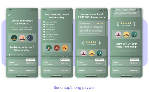Bend app copywriting example