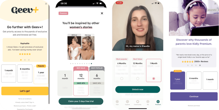 Purchasely blog - social components examples
