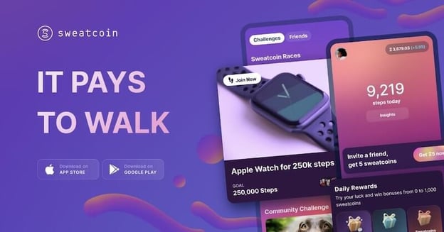Sweatcoin home page